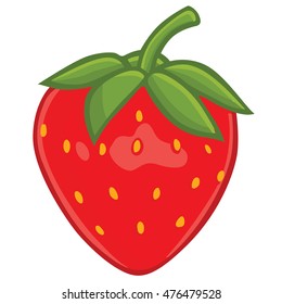 Fresh Strawberry Clip Art Vector Icon