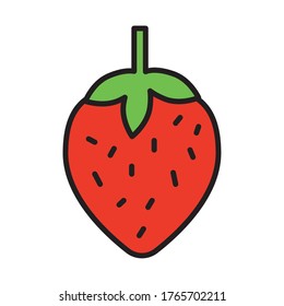 fresh strawberry fill style icon vector illustration design