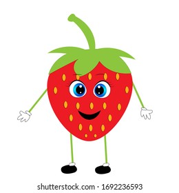 fresh strawberry  fruit cartoon illustration