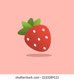 diseño de fresa fresca, diseño sencillo, icono del sitio web, color rojo fresco