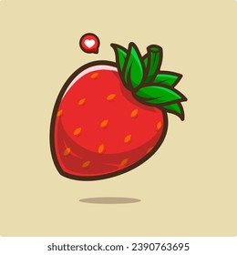 Fresh Strawberry Fruit Food and Beverage Illustration Concept.