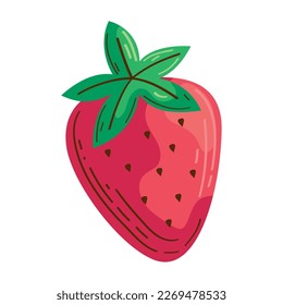 fresh strawberry fruit healthy icon