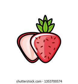 fresh strawberry fruit icon