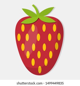 fresh strawberry. fruit isolated vector illustration.