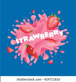 Fresh strawberry fruit juice splash