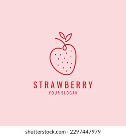 Ilustración del vector de diseño del logotipo de fresa. Para Emblem, Logo o Badge.