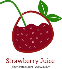 Fresh strawberry fruit logo. fresh strawberry fruit vector. fresh fruit. fresh strawberry juice.