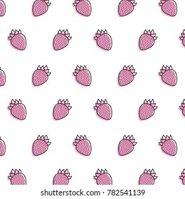 fresh strawberry fruit seamless pattern