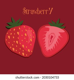 Ilustración de vectores de frutales de fresa fresca