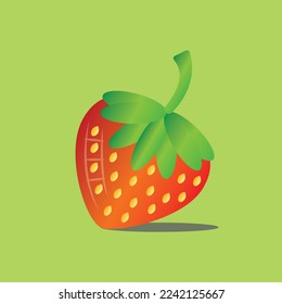 fresh strawberry fruit vector illustration