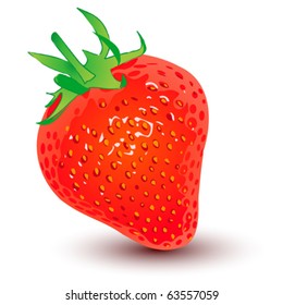 Fresh strawberry, isolated object over white background