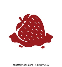 Fresh Strawberry Jam Juice Vector Hand Drawn