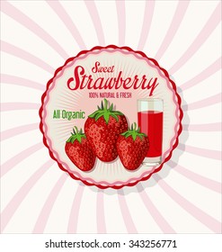 Fresh strawberry and juice glass background