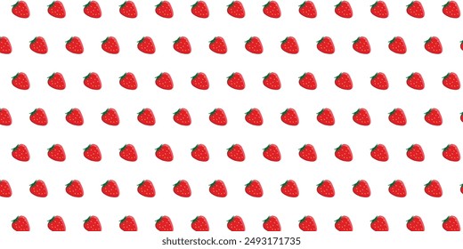 Fresh strawberry pattern isolated on white background vector.