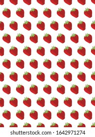 A fresh strawberry seamless background isolated on a white background