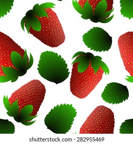 Fresh strawberry seamless pattern. EPS 10 vector illustration with transparency.