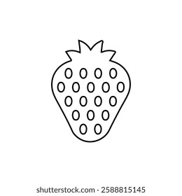 Fresh Strawberry Vector Icon for Food and Fruit Design. Minimal Strawberry Icon in Flat and Outline Style. Juicy Strawberry Vector Illustration for Healthy Food Concepts