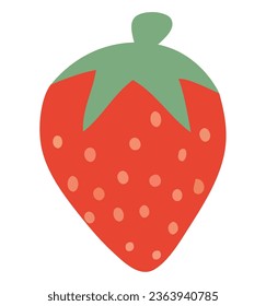 Fresh strawberry vector over white