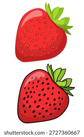 Conjunto de Vector de fresa fresca ilustración