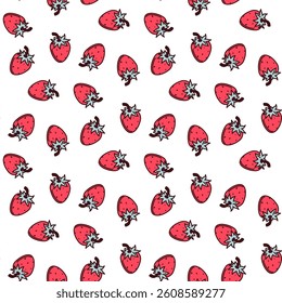 fresh strawberry vivid seamless pattern