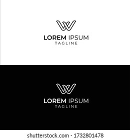 Fresh and stylish Logo design on Black White background with different colour variations. Letter W vector logotype for your company.