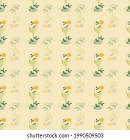 Fresh summer cocktail vector seamless repeat
