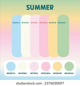 Fresh Summer Color Palette in RGB HEX, Color Scheme, Color Guide