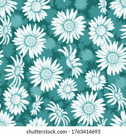 Fresh Summer Daisies Vacation Vector Seamless Pattern