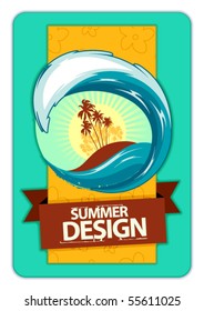 Fresh summer design. Background for your text. Retro style. Vector illustration.