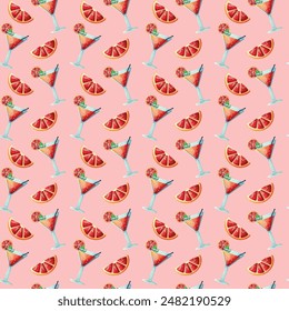fresh summer drink pattern illustration