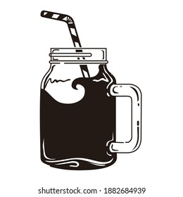 fresh summer drink with straw vector design