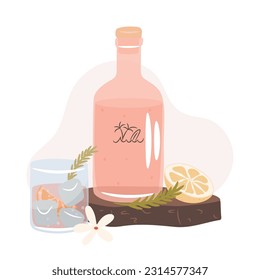 Fresh summer ice drink. Vector illustration