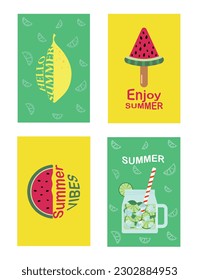 Fresh summer party poster design template with summertime symbols.Background for summer themes,vacation,weekend,beach.Perfect background for posters,cover art,flyer,banner,web.Vector illustration.