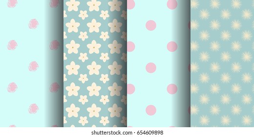 fresh summer seamless patterns, vector illustration, eps 10