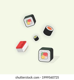 Fresh sushi jumping up. Delicius and atractive. suitable for any business related to salmon, tuna, sashimi, fast food restaurants, Korean food, Japanese, chinese food or any other business