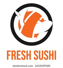 fresh sushi restaurant isolated on white background