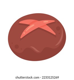 icono de panadería de pan dulce fresco