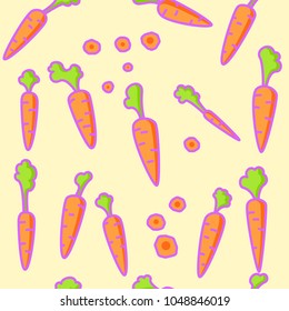Fresh sweet carrot seamless pattern