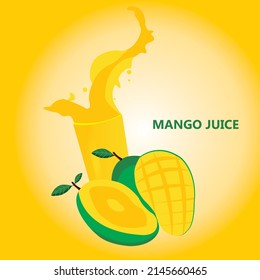 Fresh and sweet Mango Fruit Juice illustration. This illustration gives the impression of a very refreshing drink. suitable for posters and others