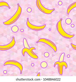Fresh sweet yelow bananas seamless pattern