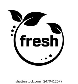 Fresh - symbol, tag, vector icon