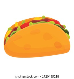 Fresh taco icon. Cartoon of fresh taco vector icon for web design isolated on white background