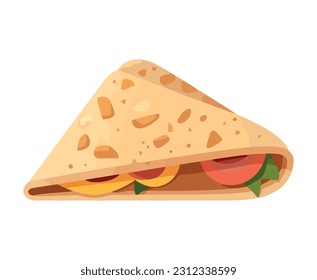 Fresh taco with meat and vegetables icon isolated