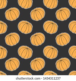 Fresh tangerine. Vector concept in doodle and sketch style. Hand drawn illustration for printing on T-shirts, postcards. Seamless pattern for textile, paper wrap. Texture background.