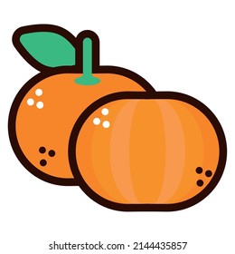 fresh tangerines fruits doodle style