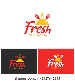 Fresh Taste Corner - Hot and Spicy food Kitchen or Restaurant Logo Design Template