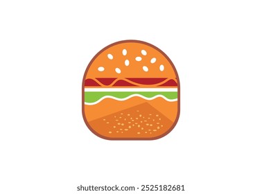 Plantilla de diseño de logotipo de hamburguesa fresca y sabrosa, logotipo de comida rápida, Ilustración vectorial