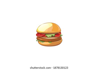 Fresh tasty burger vector Illustration on white Background