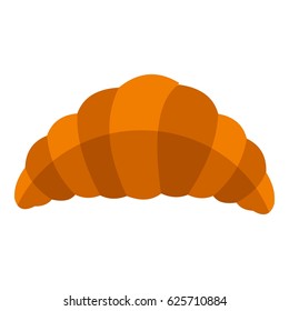 Fresh and tasty croissant icon flat isolated on white background vector illustration