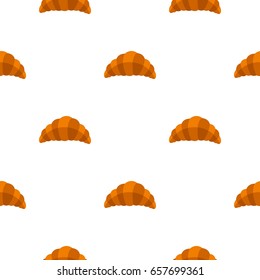 Fresh and tasty croissant pattern seamless background in flat style repeat vector illustration